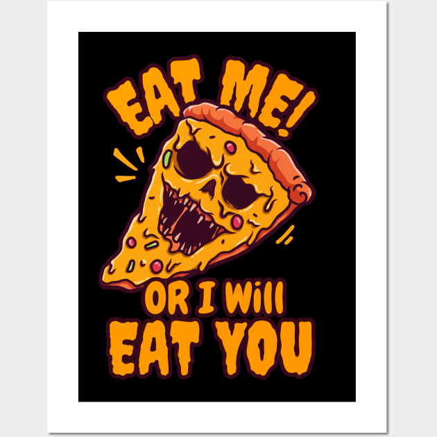 holloween monster pizza design Wall Art by legend